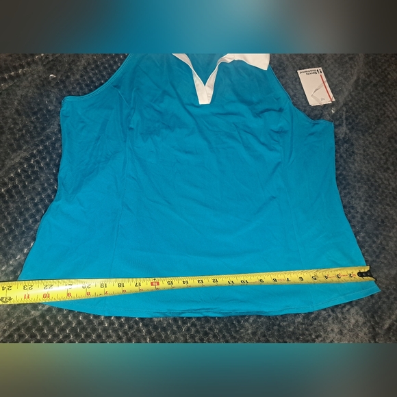 Sleeveless Racerback Polo Tank Top. - Picture 6 of 7